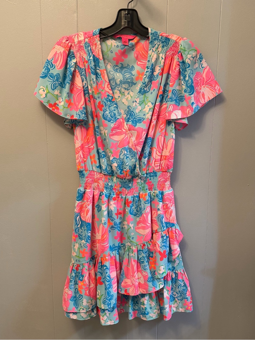 Lilly Pulitzer Pink & Aqua Floral Mini Dress